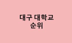 대구 대학교 순위