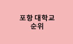 포항 대학교 순위